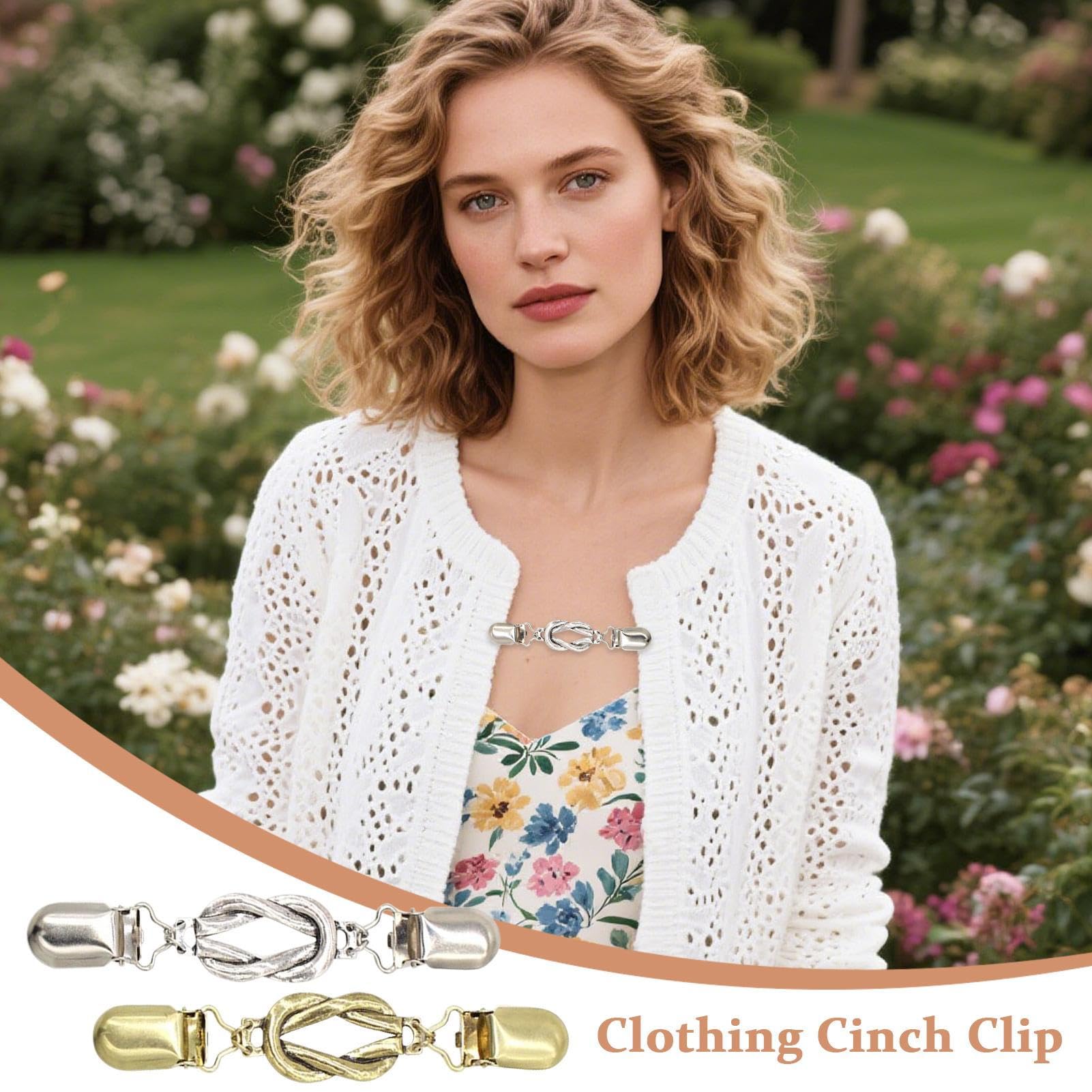 Clip Cintreur De Taille Pour Vêtements - Double Épingle Sécurisée Or/Argent 12 Cm - Accessoire Mode Pour Chemises, Robes, Cardigans