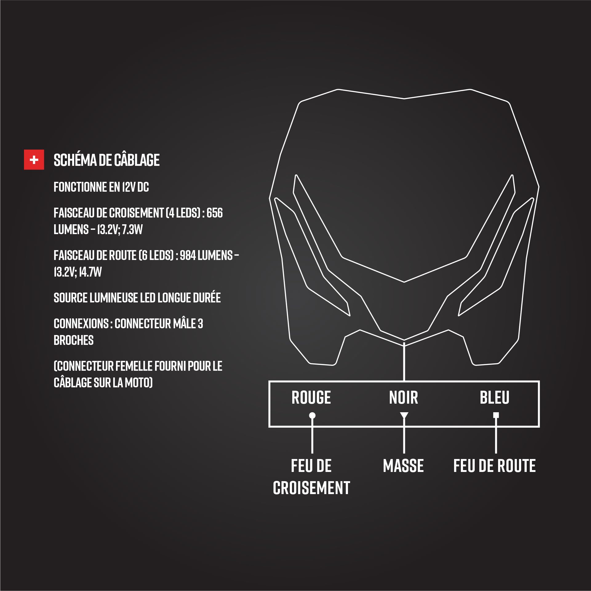 HEADLIGHT E-BLAZE BL/BK