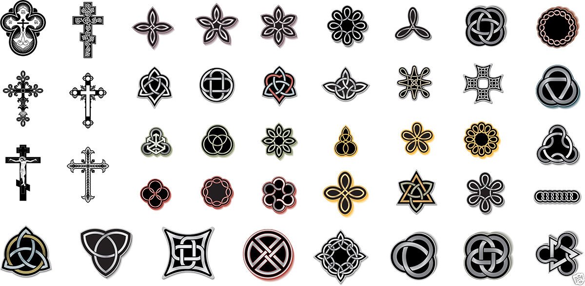 Celtic Irish Cross Set #2 Waterslide Nail Art Decals - Salon Quality! St Patty's Day!