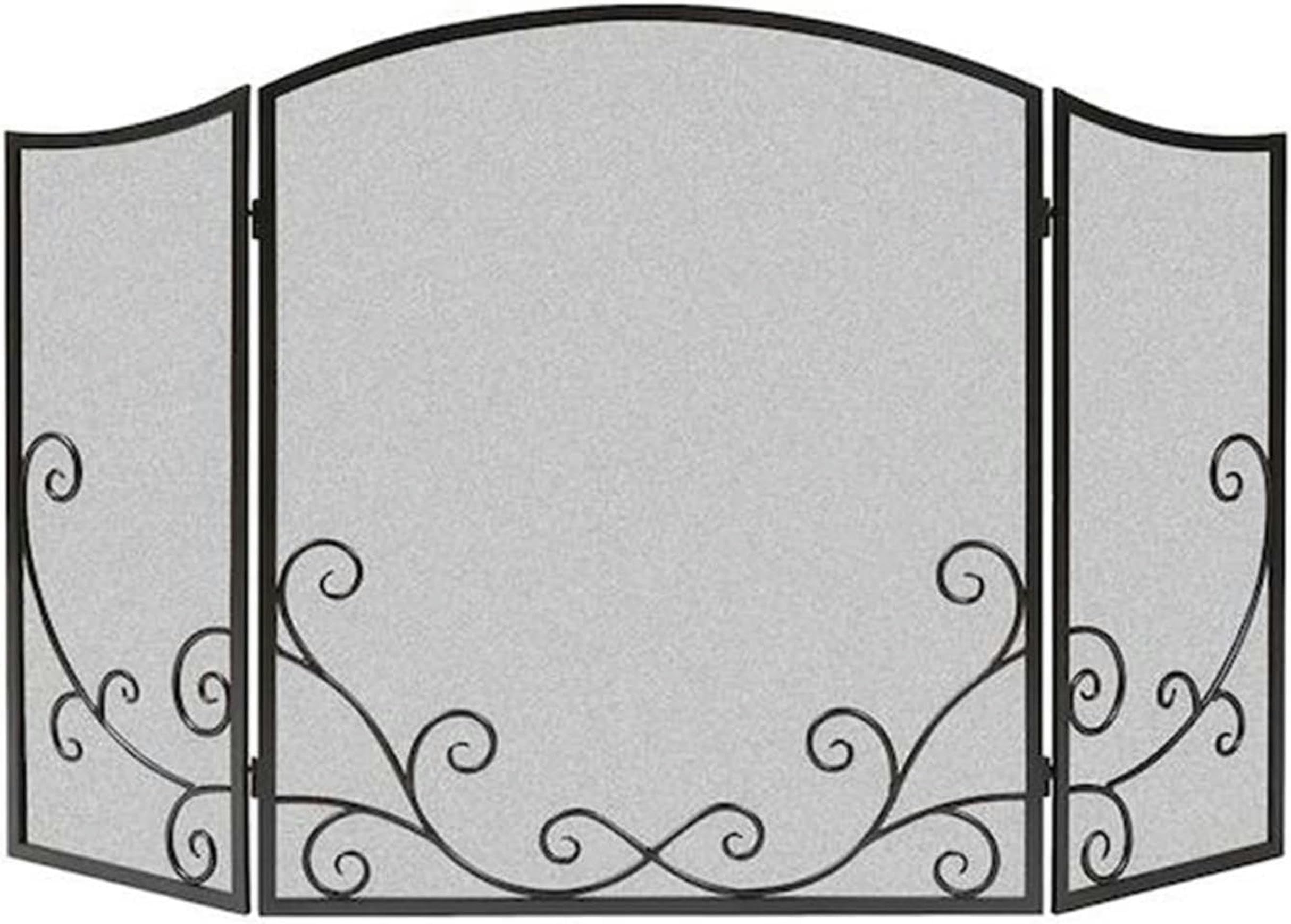 Grille de cheminée en acier brossé noir avec pare-brise de protection haut de gamme