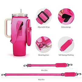 GOEWY Water Bottle Carrier Bag for Stanley 40oz Tumbler with Phone Pocket Water Bottle Holder with Strap Neoprene Water Bottle Pouch for Stanley Cup Accessories