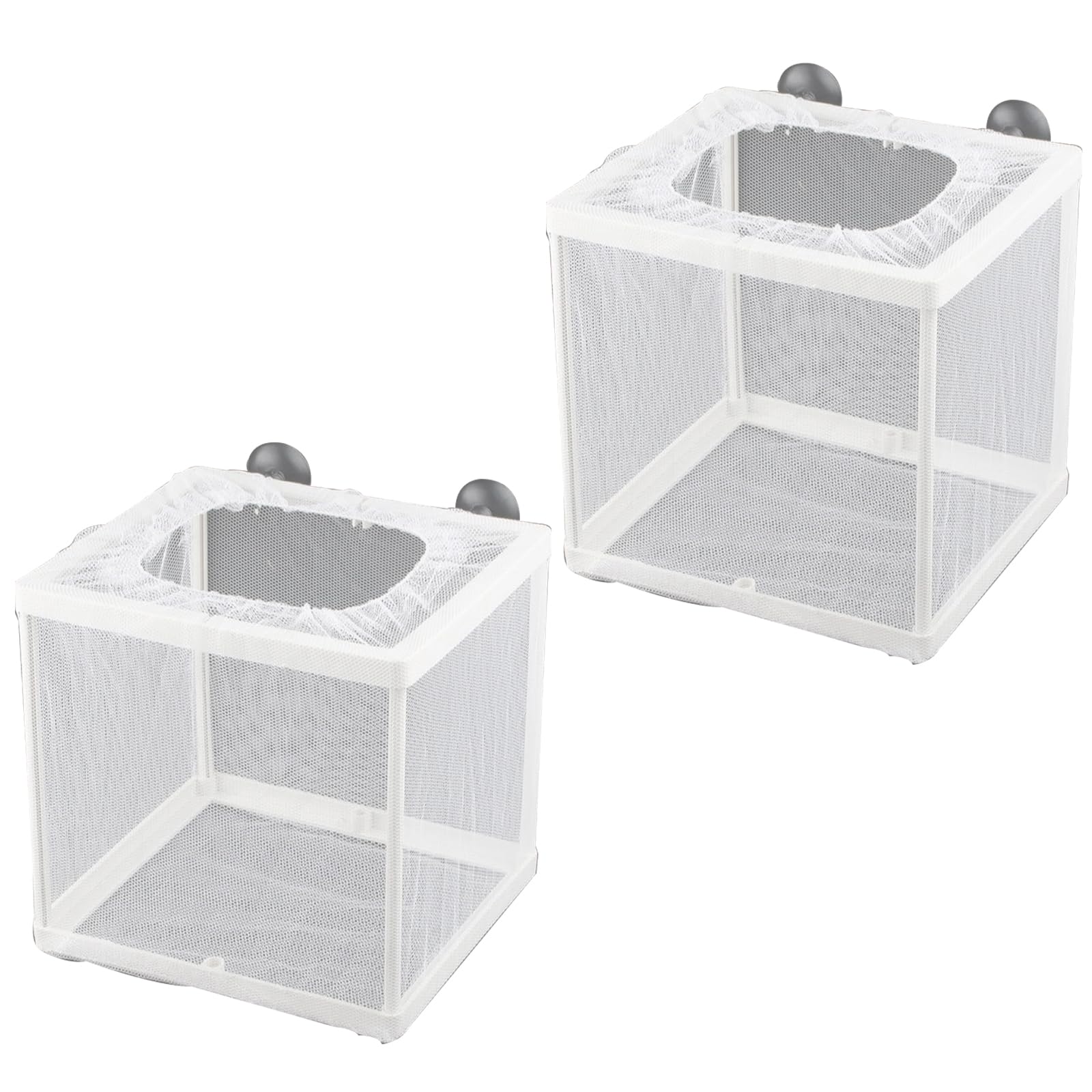 2Pz Sala Parto Acquario Plastica Nursery Acquario Rete di Allevatori per Acquari, Scatola di Allevamento di Isolamento per Pesci, Acquario Allevamento Incubatore con Ventosa,14,5cmx15,5cmx16cm