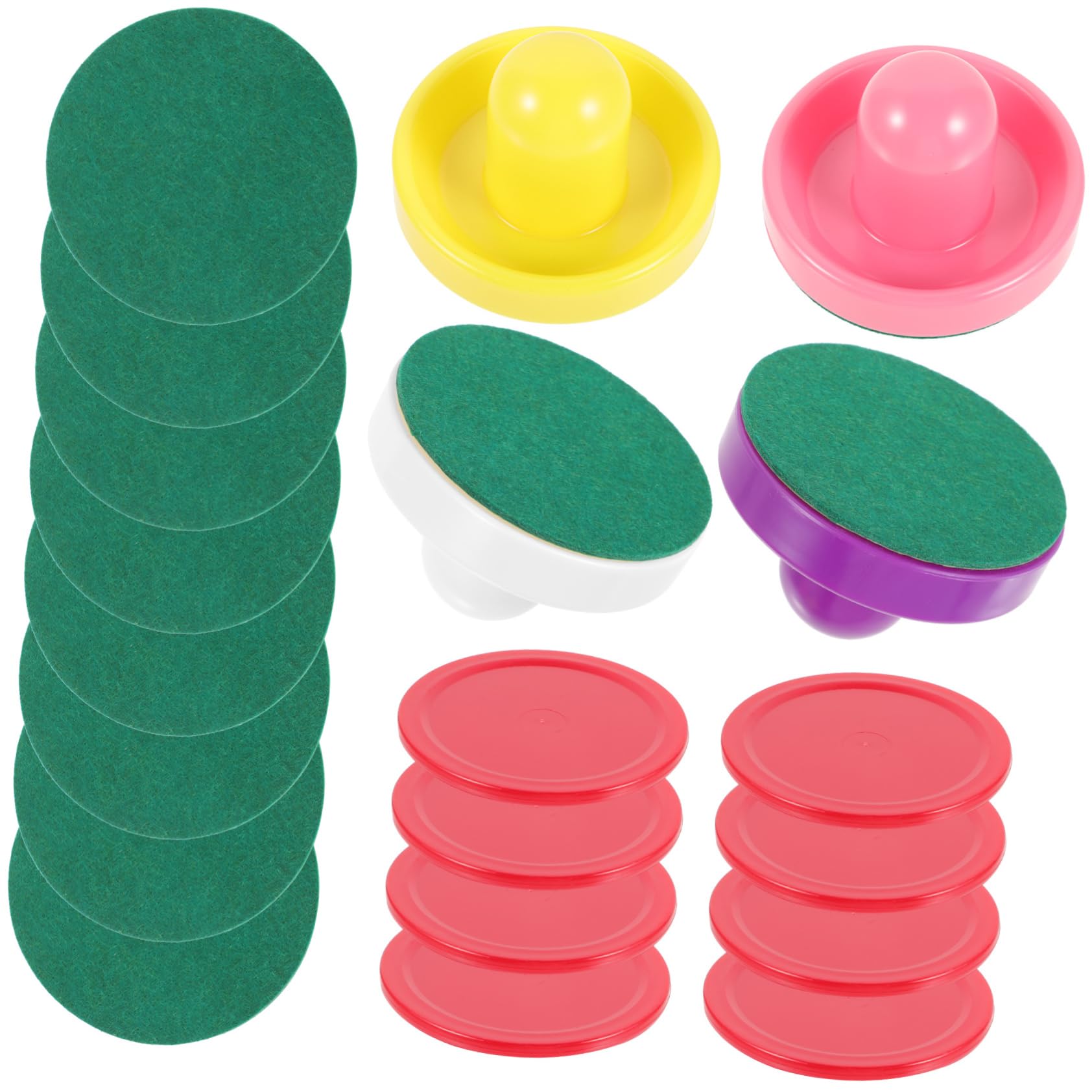 Hemobllo 3 Ensembles Set de Accessoires de Hockey Table Poussoir et Palets Couleurs Palets Jeu pour Famille