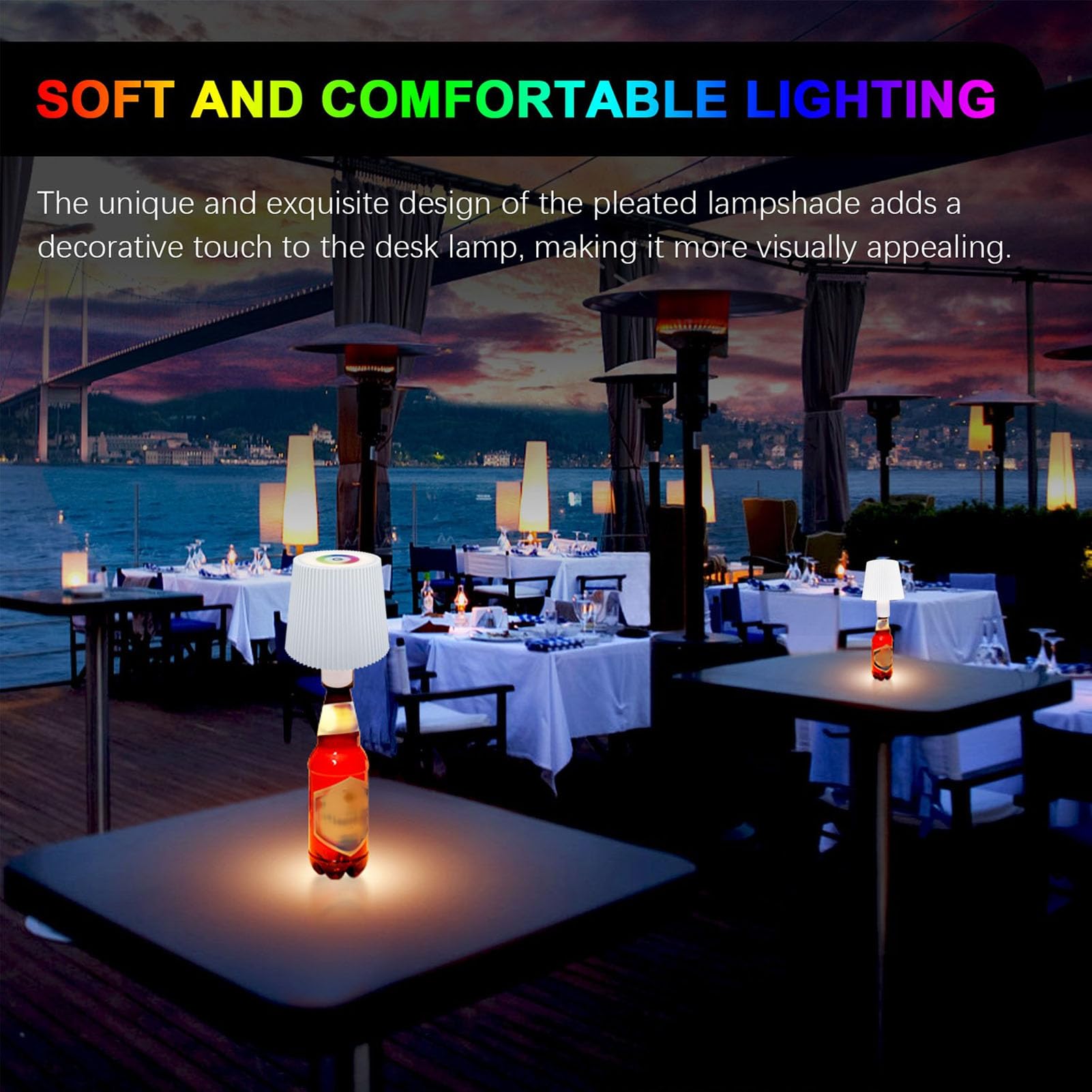 QANYEGN Wine Bole Led Touch Lamp, Cordless Dimmable Bole Lamp, LED Bole Night Lamp for 4000mAh IP54 Club Restaur Prom(white)