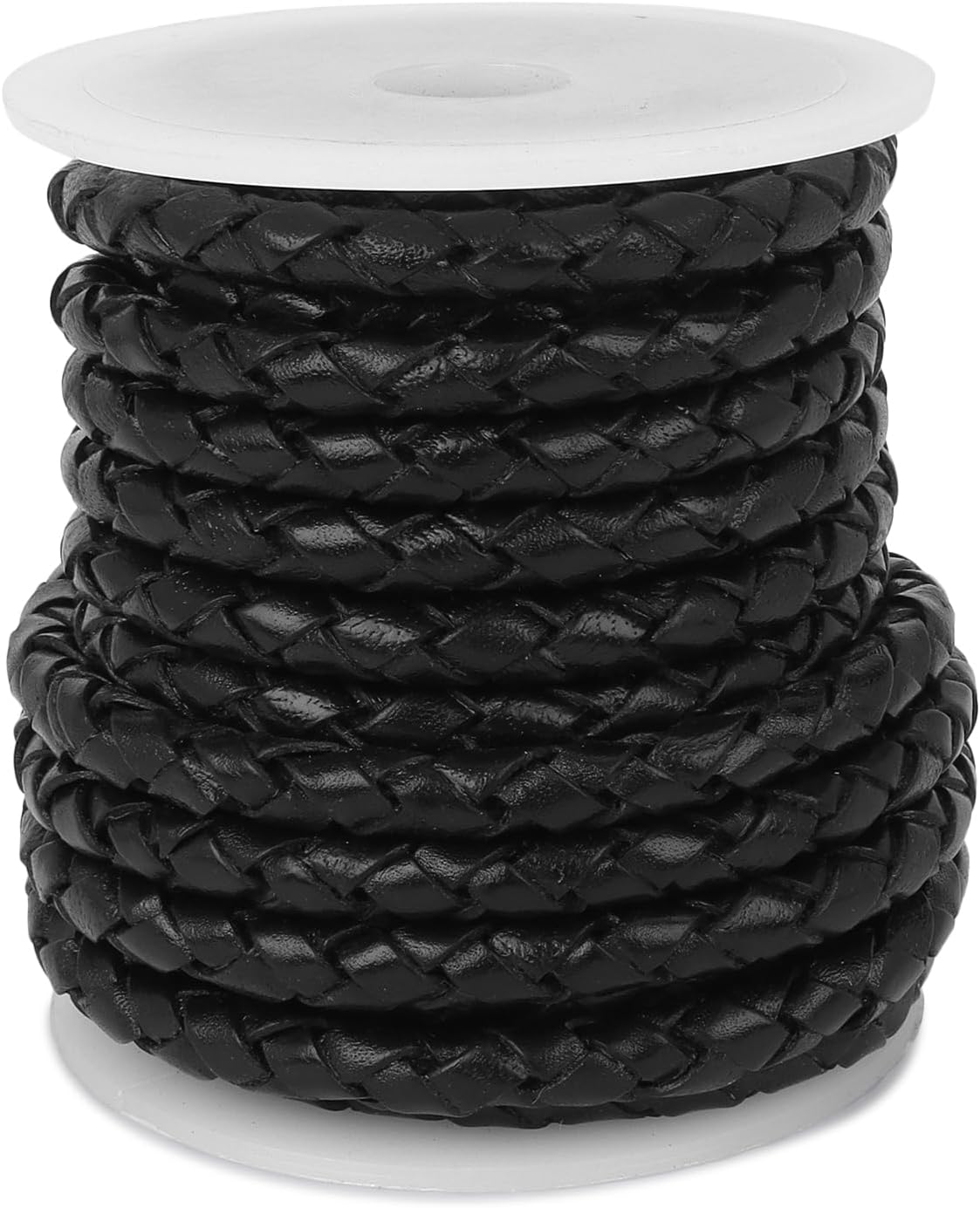 TRISKY Real/Genuine Braided Leather Cord for Jewelry Making Matte Finish, Leather String Braided Cord for Crafting Bracelets, Necklace, Pendants, Braiding, Wraps, Cords (3mm, Black, 5m)