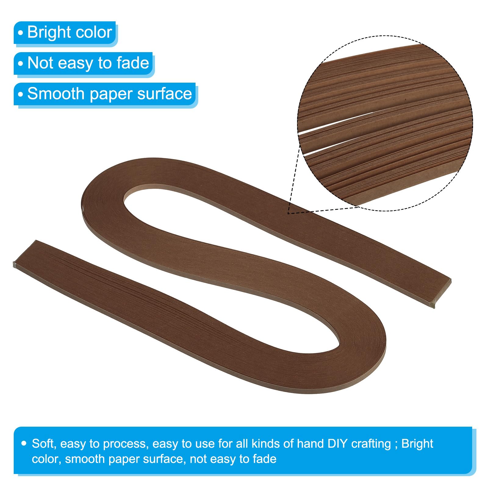 PATIKIL 360pcs Quilling Strips Paper 3mm(1/8") 54cm Origami Paper Quilling Strip for Art DIY Hand Craft Christmas Coffee - Image 3