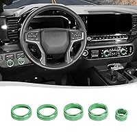 Vista 1 de Voodonala Cubierta de anillo para interruptor de consola central Chevy Silverado 2022+, cubierta interior del botón del interruptor del tablero Verde
