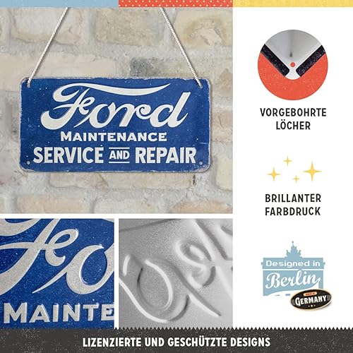 Miniatura 3 de Nostalgic-Art Letrero colgante retro, 3.9 x 7.9 pulgadas, Ford  Servicio y reparación  Idea de regalo para los fanáticos de Ford, producto de