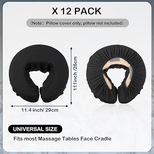 Miniatura 10 de Tatuo 12 fundas para soporte facial para masaje, fundas para reposacabezas de masaje, microfibra a granel, reutilizables, suaves, gruesas, para mesa