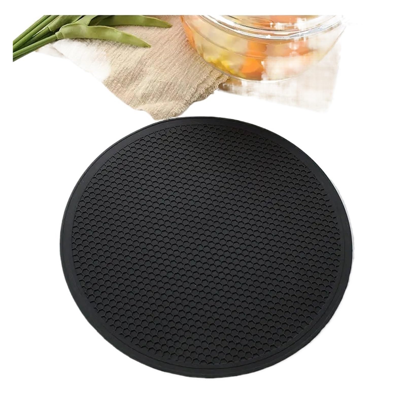 JZQKXMVNCLH 25cm Large Silicone Mat Coaster Heat Resistant Placemat Honeycomb Nonslip(A)