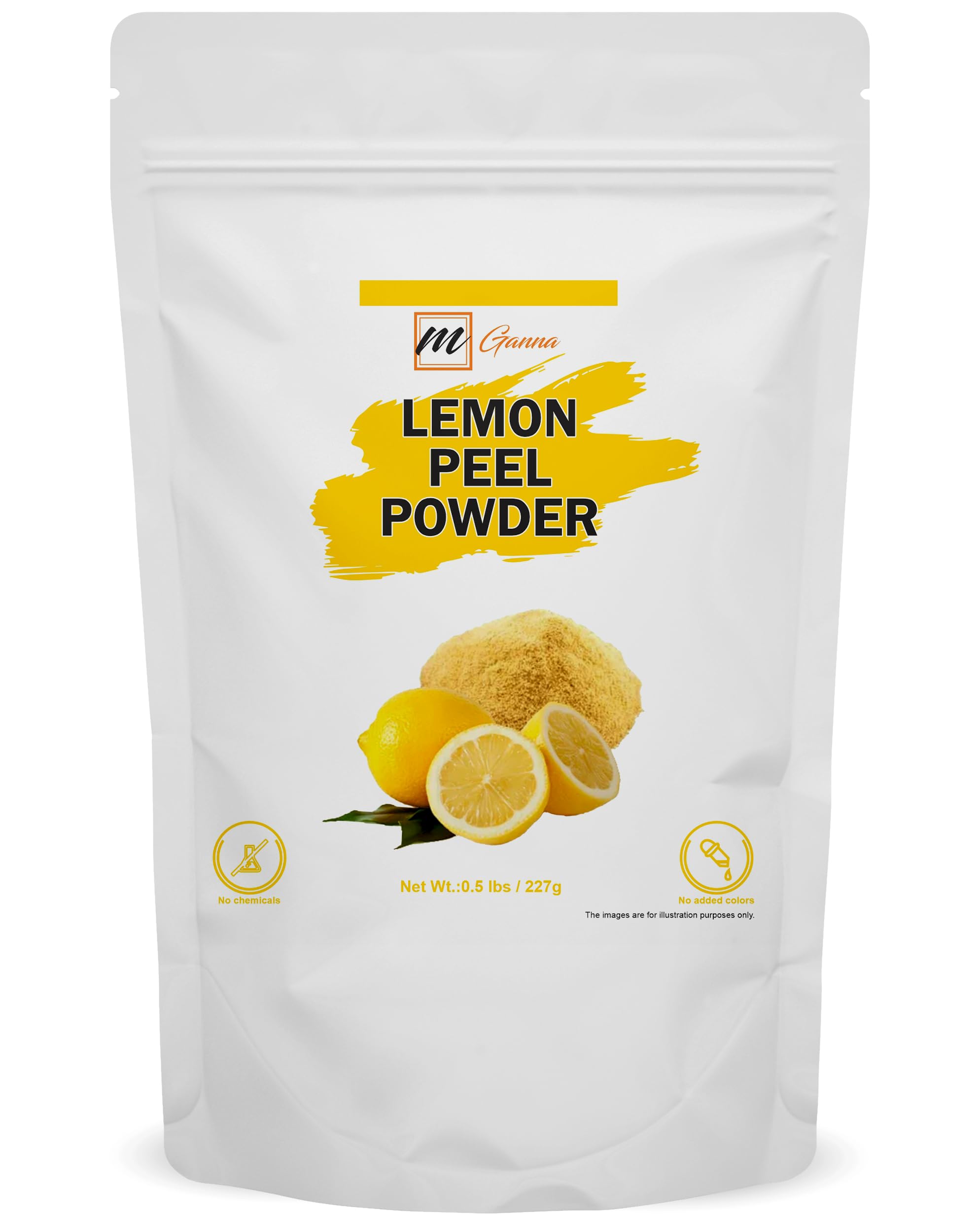 mGanna 100% Natural Lemon Peel Powder For Skin Care 0.50 LBS / 227 GMS / 8 Oz