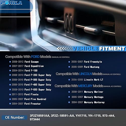 Miniatura 3 de Resistencia del motor del ventilador de HVAC compatible con Ford Escape, Ford Expedition, F150, F250, F350 Super Duty Mustang, Mercury Mariner,