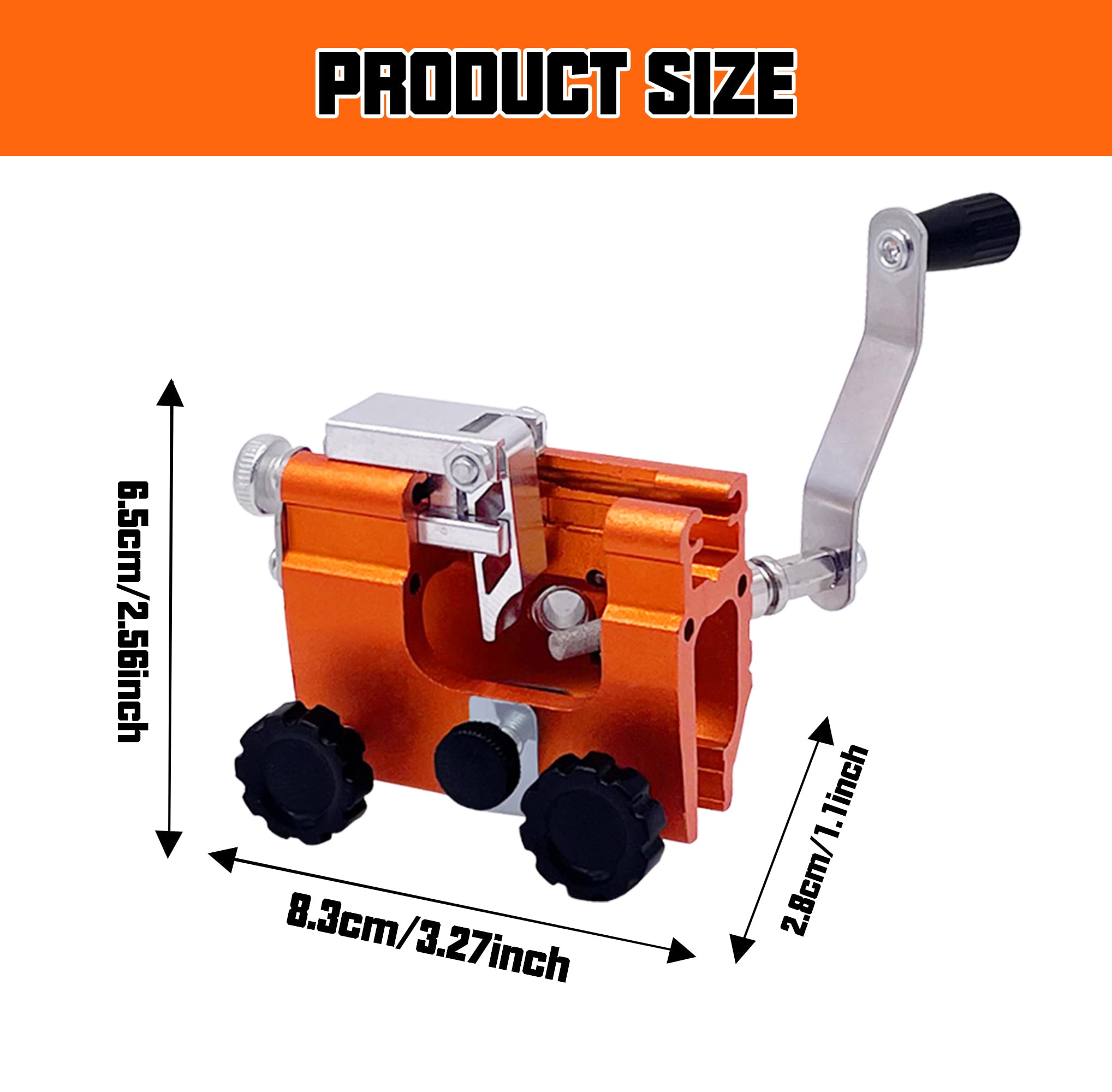QTG Manual Chain Saw Sharpener,Adjustable Clamp & Precision Guide,Portable Metal Attachment,8-22" Chain/Electric Saws — view 2