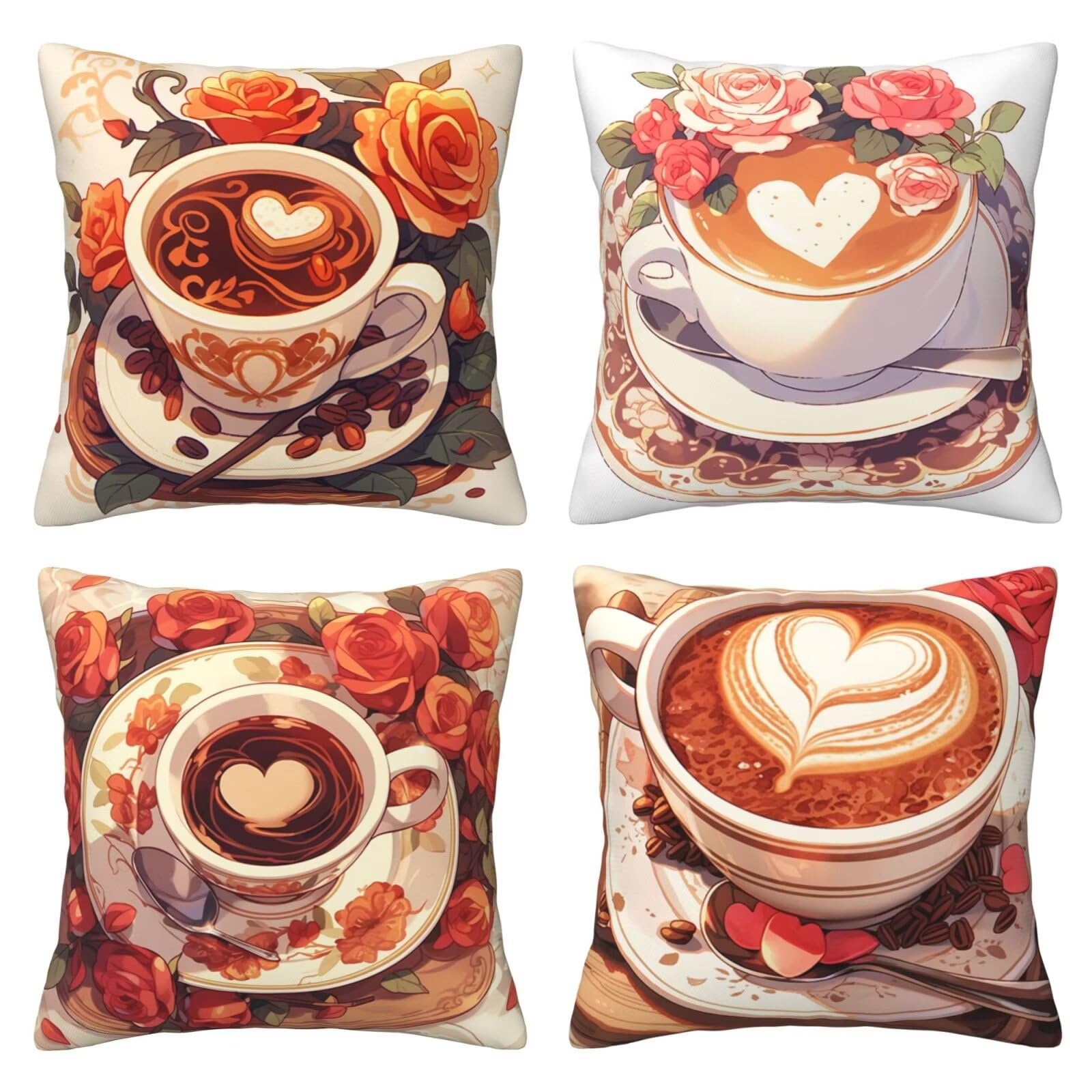 Housses de coussin décoratives 60 x 60 cm en peluche douce couleur café pour salon et canapé-lit