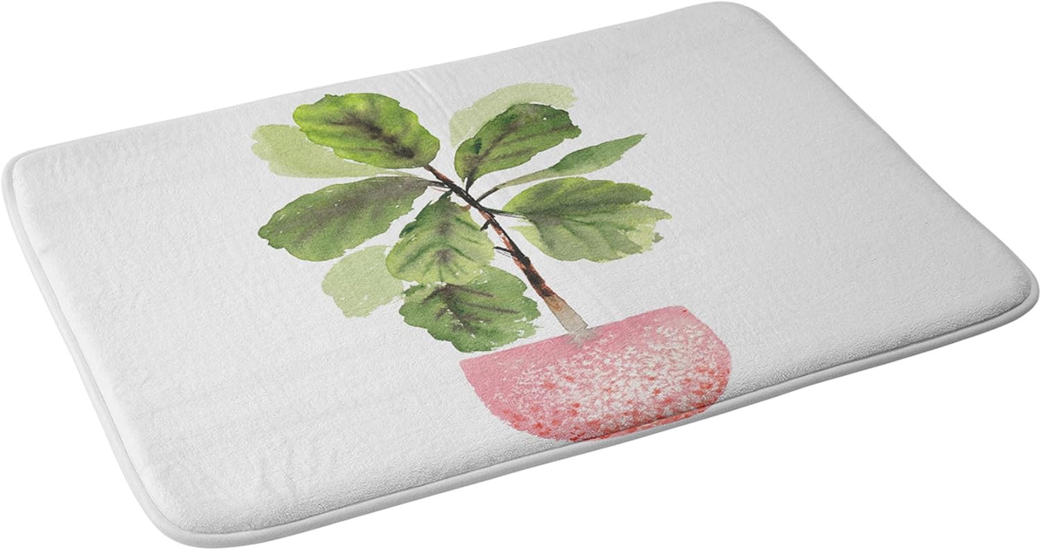 Society6 Bath Mat - Bathroom Decor by Summer Sun Home - Non-Slip Memory Foam Bathroom Rugs, Soft Microfiber, Machine Washable, 21" x 34", Geo/Black