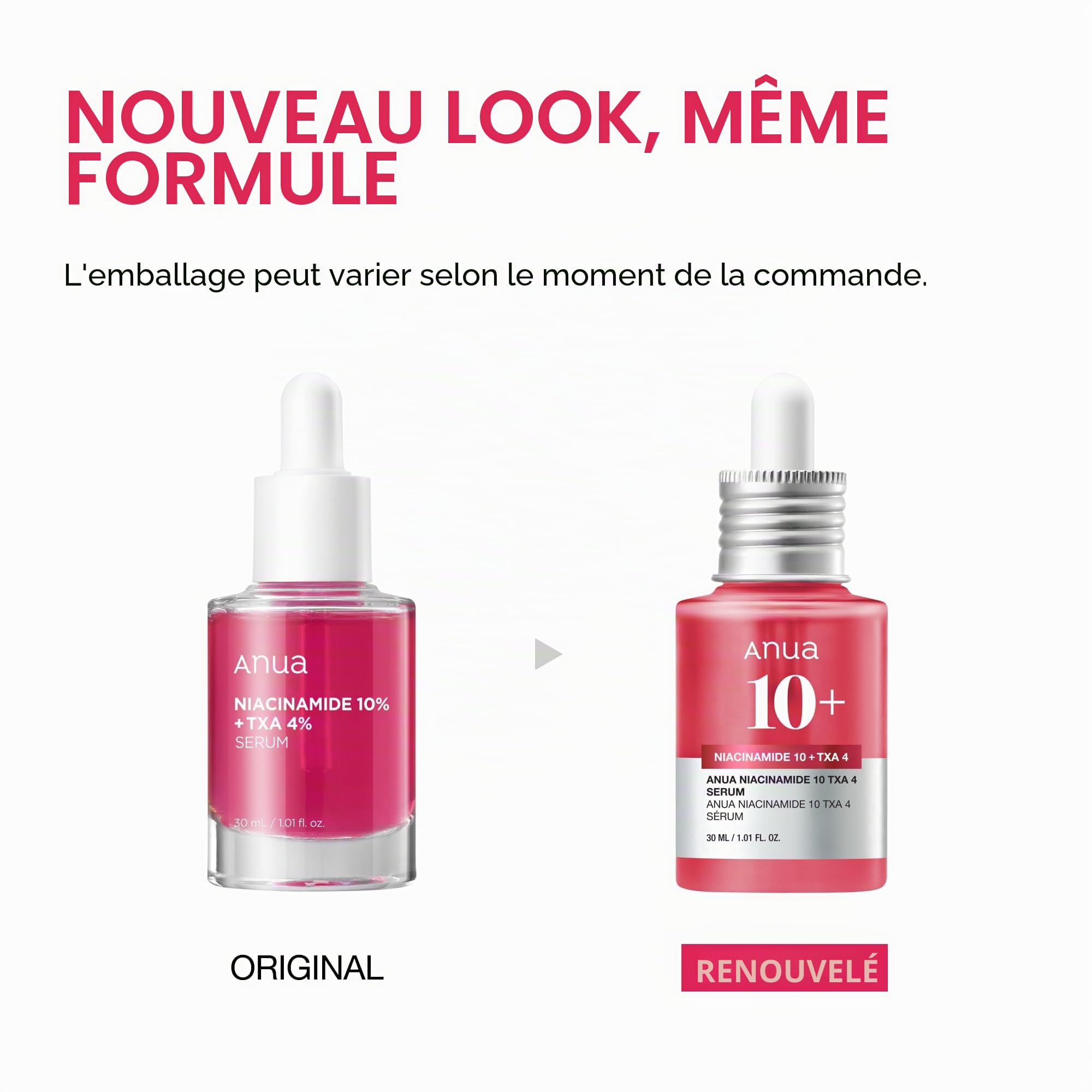 Anua Pink Serum Duo for Korean Glass Skin:10% Niacinamide + 4% Tranexamic Acid Serum & Peach 70 Niacinamide Serum for Dull Skin & Barrier, Fragrance-Free, Korean Skincare