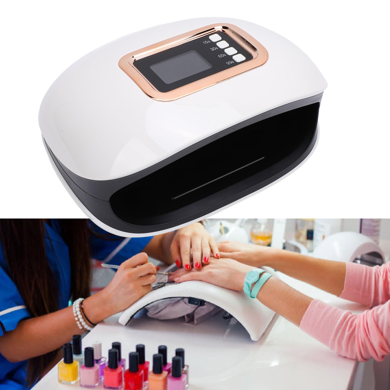 Curing Gel Lamp, 72W Nail Light with 4 Timers, 36pcs Light Chips, Automatic Sensor, Gel Nail Polish Curing Dryer for Salon and Home, Professional Nail Lamp for Various Nail Types