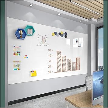 Magnetic Whiteboard Paper, DIY Self-Adhesive Erasable Vinyl Wallpaper Roll, Home Study Playroom Office Dry Erase Boards, Removable Message Board, Chalkboards Color White, Size 120x200c