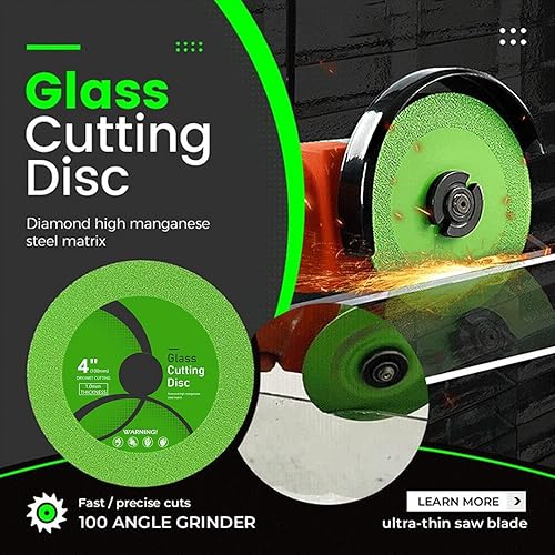 Disco de corte de vidrio, ruedas de corte ultrafinas de 4 pulgadas para amoladora angular, con junta de conversión de apertura interior de 0.787in a