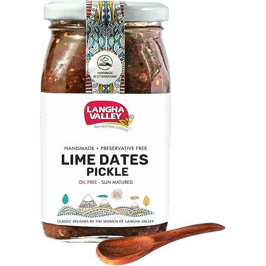 LANGHA VALLEY Lime & Dates Pickle - Jaggery Oil Free - 475g