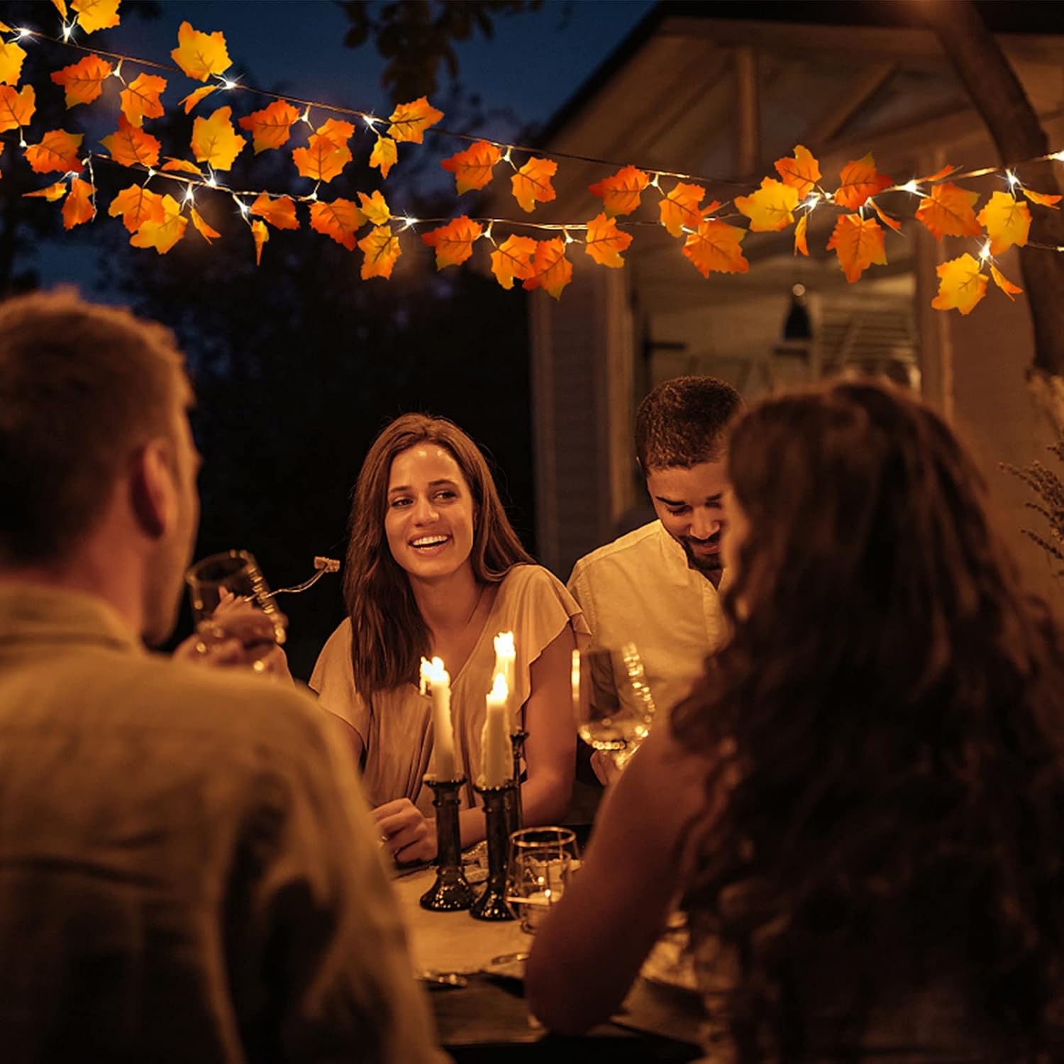 Fall Decor 18 Ft 50 LED Maple Leaves Lights Fall Thanksgiving Decorations for Home,Fall Leaves Lights Battery Operated for Holiday Autumn Decorative Fall Garland Wreath Decor for Indoor Outdoor Party