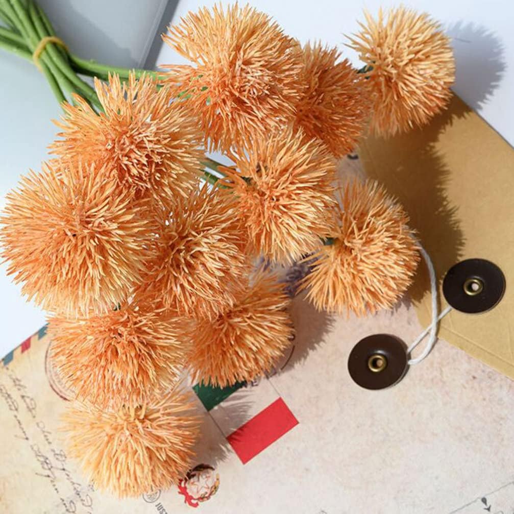 Beavorty 12Pcs Dandelion Artificial Flowers Fake Plants Bouquet Yellow Dandelion Artificial Flowers Plants Dandelion Arrangement Plants for Indoor Outdoor