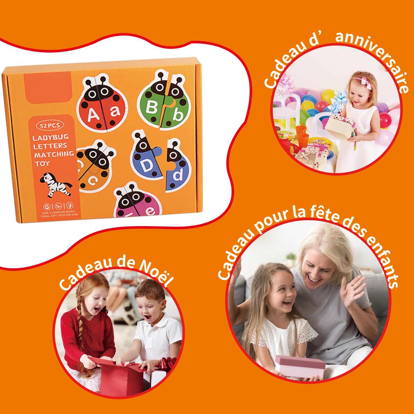 Jouet Montessori Alphabet 3-6 Ans Motricité Fine Éducatif Cadeau Fille Garçon
