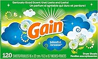 Vista 1 de Gain Fabric Softener Dryer Sheets, Blissful Breeze, 120 Count