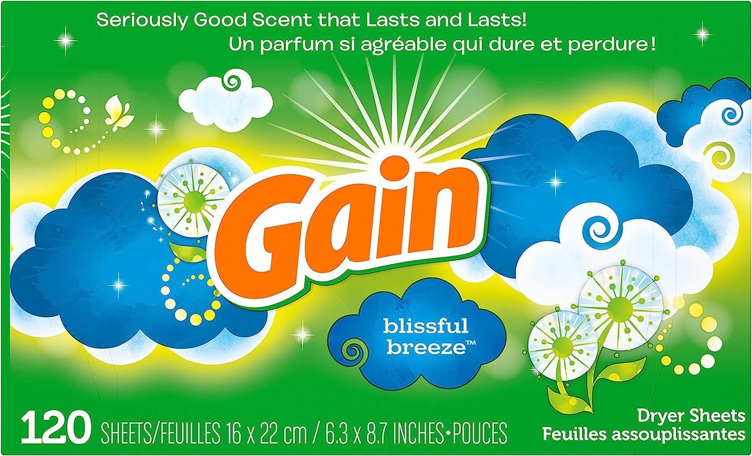 Fabric Softener Dryer Sheets, Blissful Breeze, 120 Count