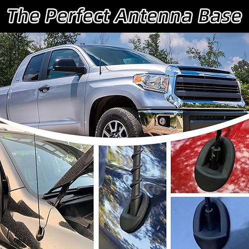 Miniatura 5 de Kewucn Base de adaptador de goma para adorno de antena para Tundra 2007-2014, accesorio de repuesto para adaptador de antena de pastilla compatible