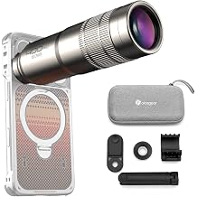 Fotorgear 400mm Pro Telephoto Lens for iPhone & Android, TMount, Zoom Lens with Universal Lens Clip Cleaning Cloth 17mm Eyecup Carrying Case for Hiking Camping Wildlife Observation Concert Watching