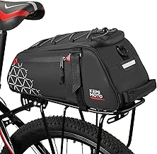 KEMIMOTO 2 in 1 Waterproof Bicycle Pannier Bag, 8L, Multifunctional Rear Luggage Carrier Bags, Multiple Compartments with Carry Handle and Shoulder Strap