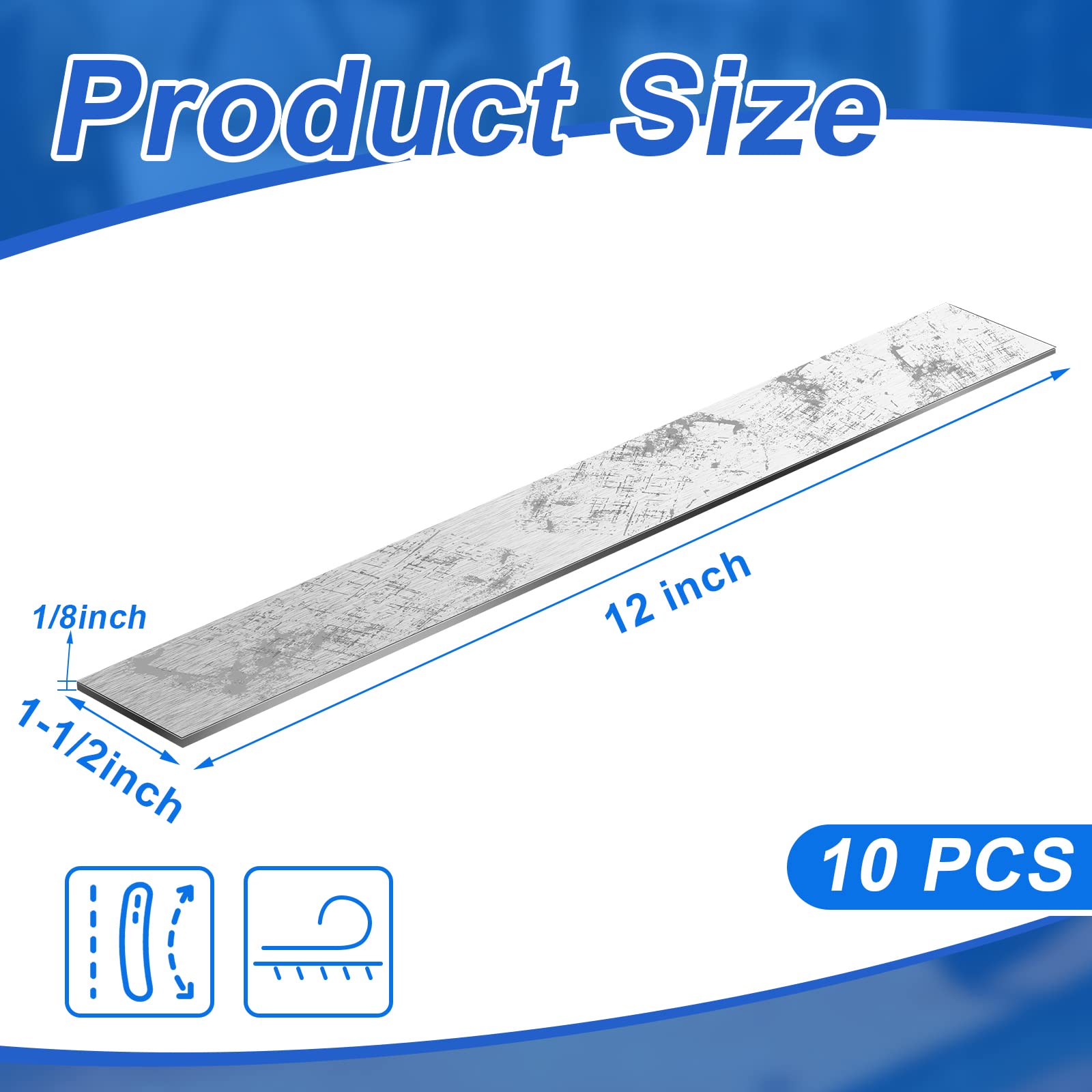 10 piezas de 12 x 1.5 x 1/8 pulgadas 1095 cuchillo en blanco hoja de cuchillo de acero recocido de alto carbono para hacer forja 1095 acero plano stock para hacer suministros herramienta de bricolaje