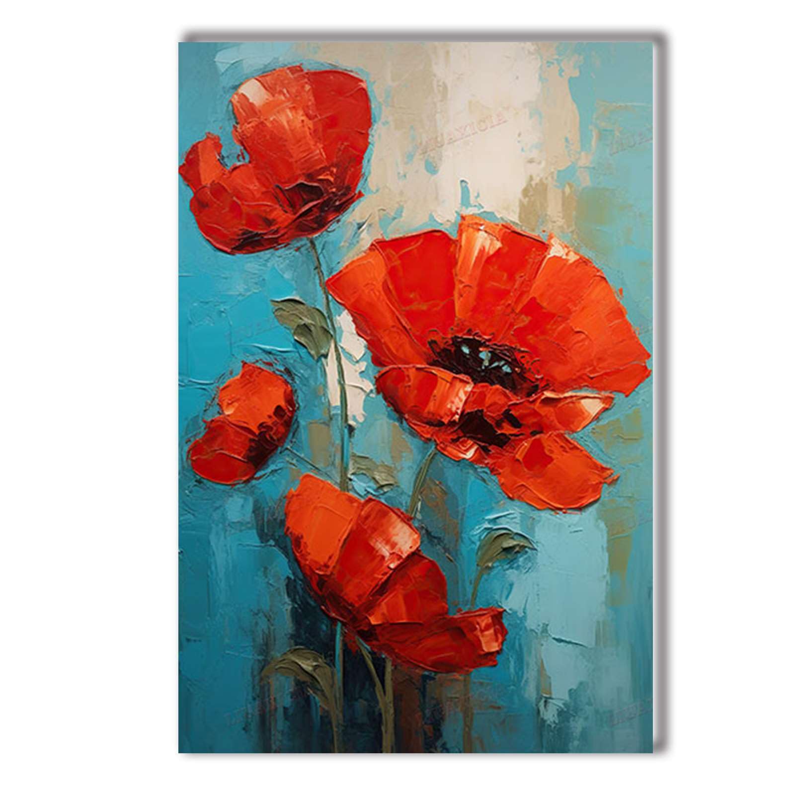 Amazon.com: Canvas Posters Print Poppy Oil Painting Flower