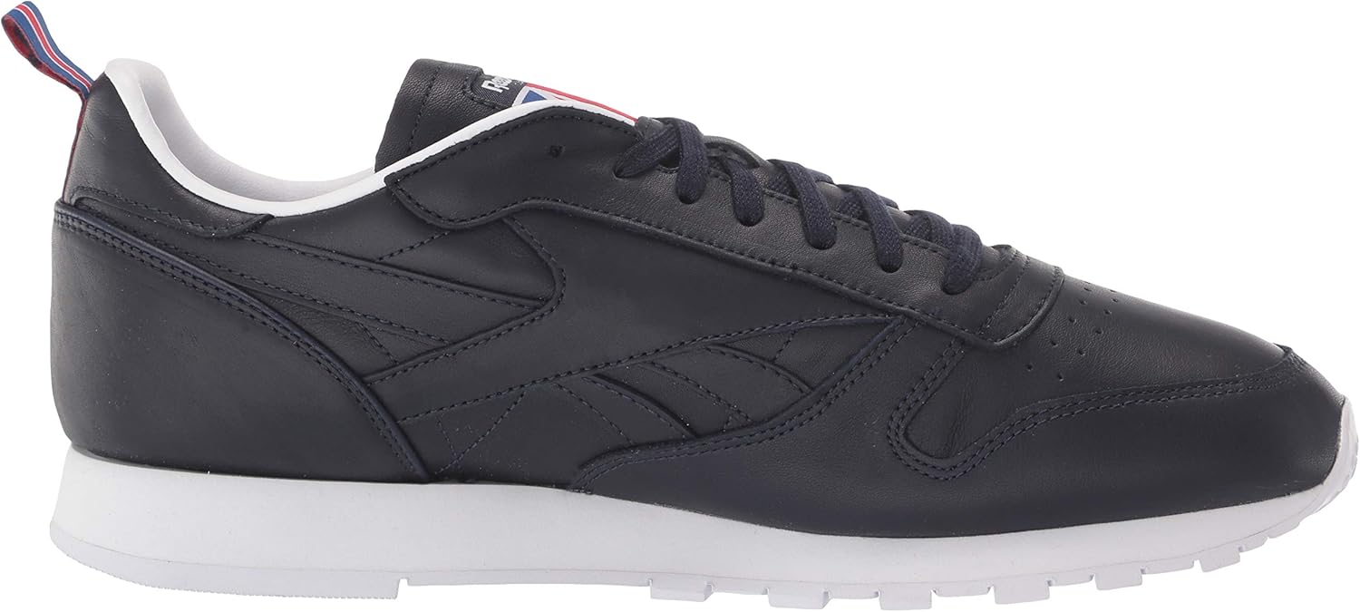 Reebok Unisex-Adult Classic Leather Sneaker 5 Women/3.5 Men Vector Navy/White/Vector Red