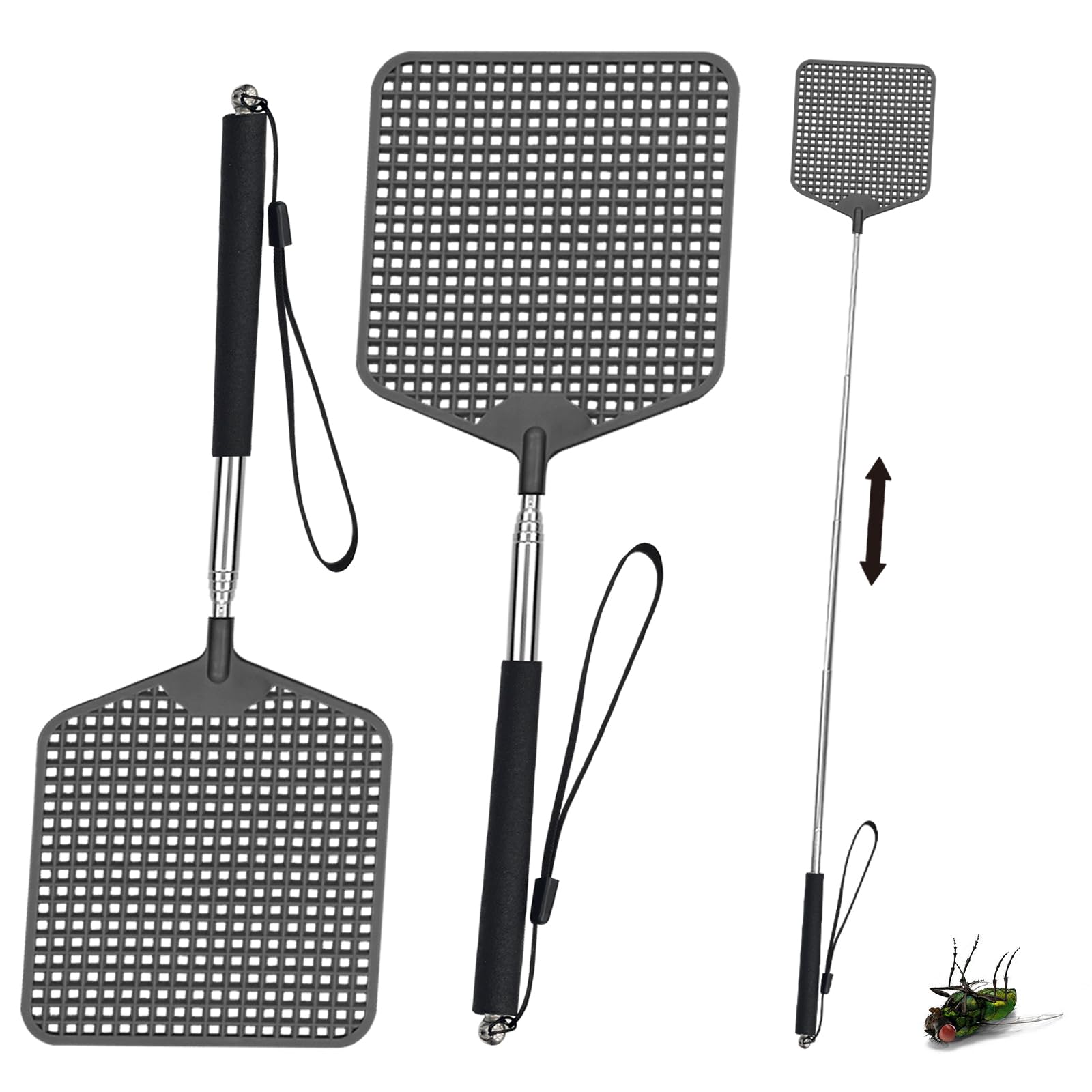 Tapettes à Mouches Télescopiques – Lot De 3, Manche 63 Cm | Forme Chat, Design Fun Et Efficace - 12