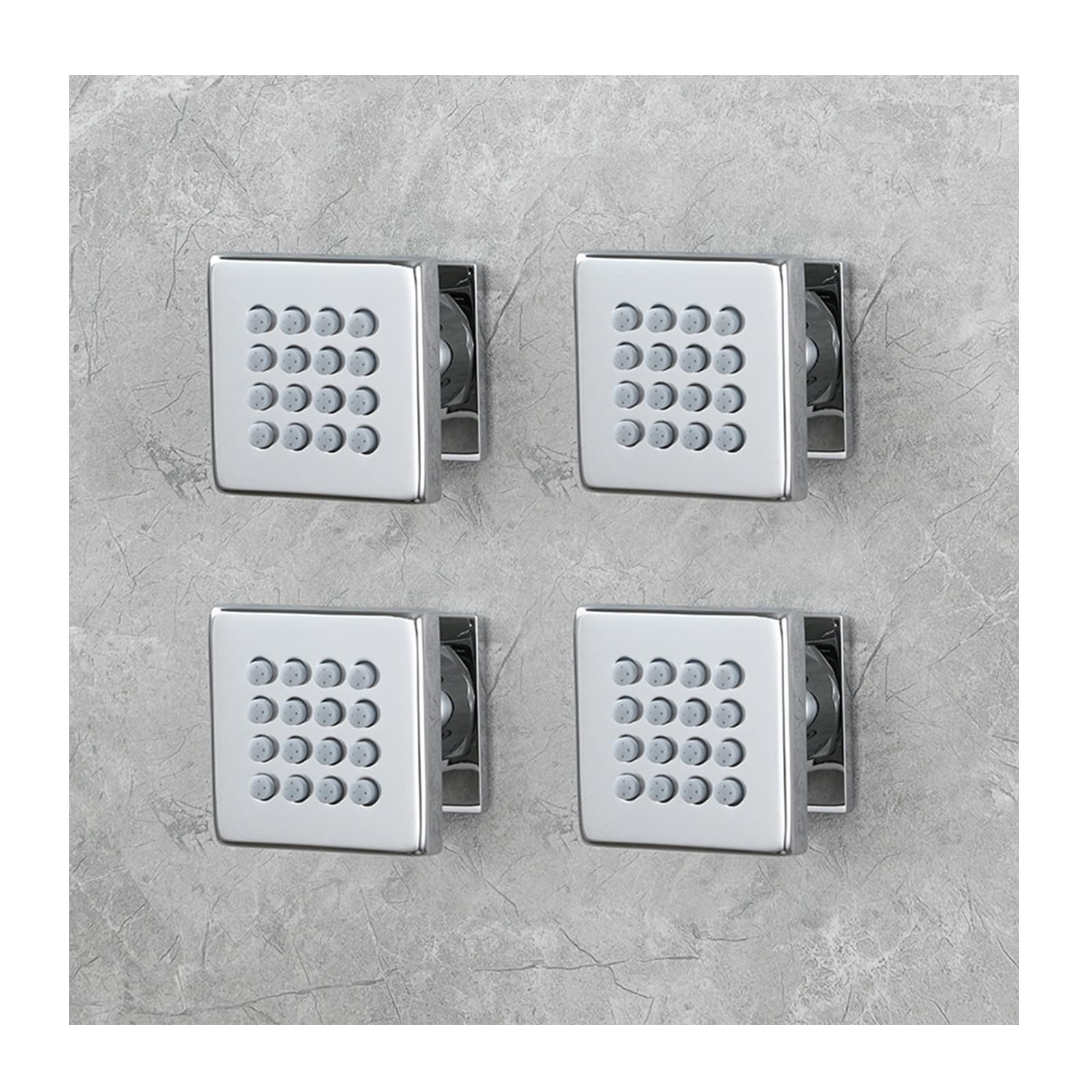 Pommeaux de douche carrés réglables pack de 4 jets encastrables muraux