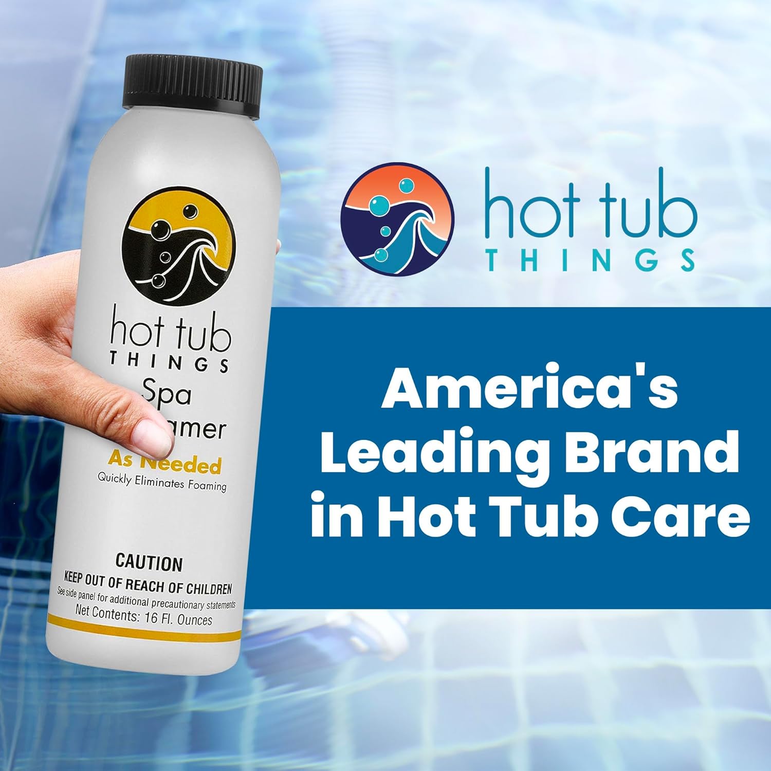 Hot Tub Things Spa Defoamer, Removes Foam from Soaps, Lotions, Oils & Organic Debris, Non-Silicone Formula, Safe for Spa Surfaces & Plumbing, Easy Application, 16 Ounce