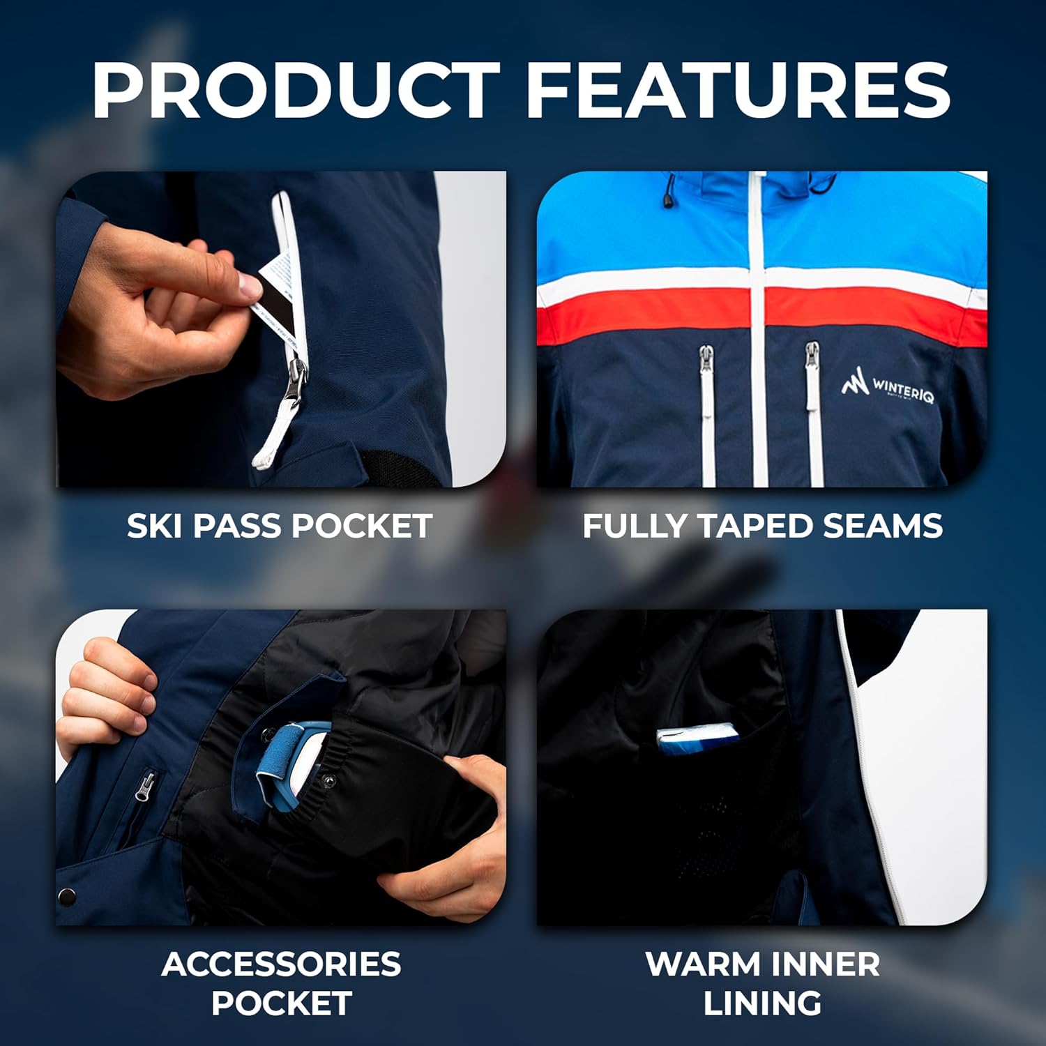 VORTEX Mens Ski Jacket - High Performance Waterproof, Insulated, Ventilation Zippers, Durable Snow Jacket for Men - Image 5