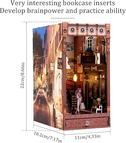 Miniatura 4 de Tzgsonp Kit de bricolaje para rincón de libros, kit de construcción de modelo de casa de libros mágicos, casa de muñecas para estantería, callejón