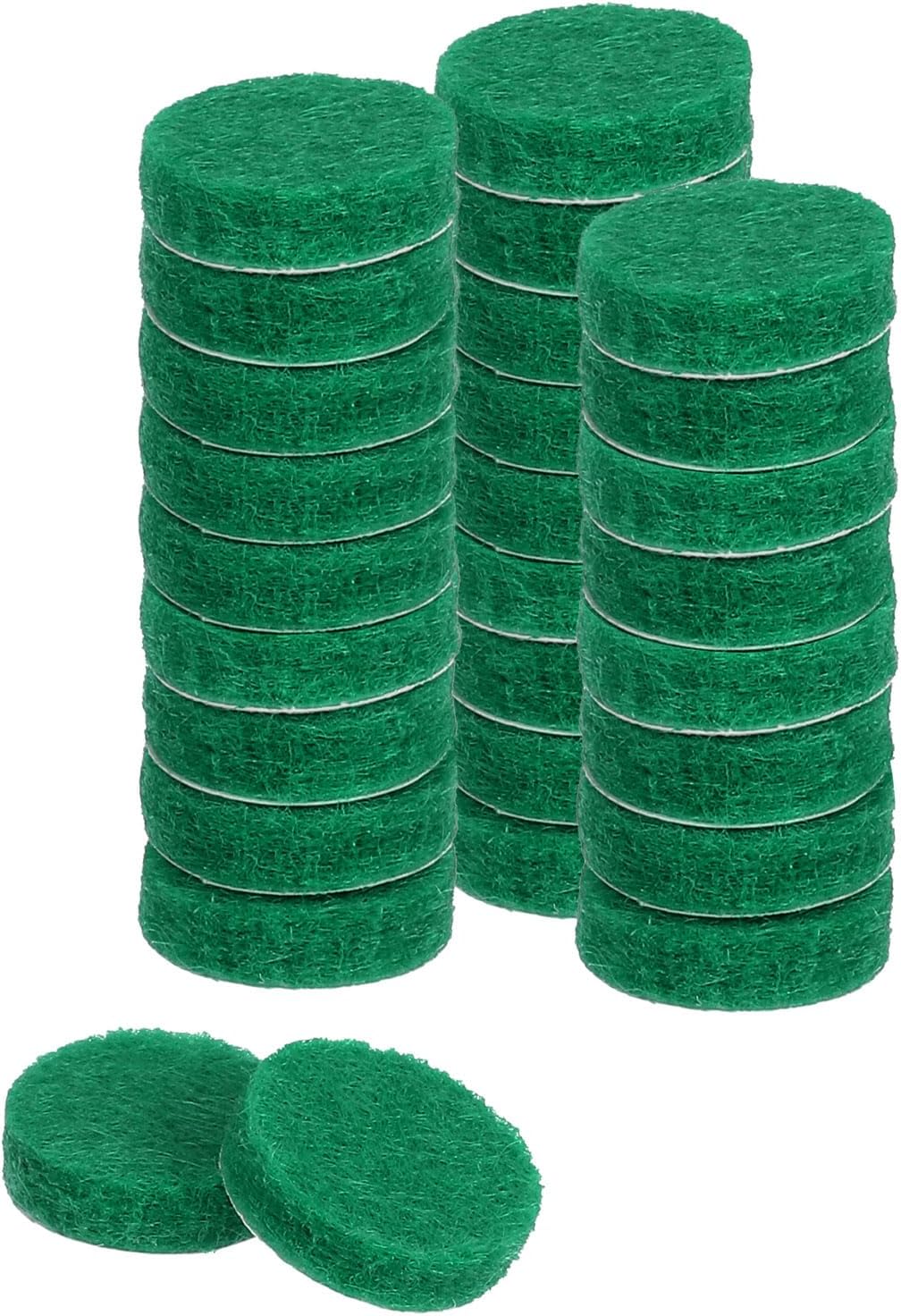 uxcell Round Felt Furniture Pads, 28Pcs 0.4" Dia x 0.12" Thick Adhesive Backed Felt Non-Slip Anti-Scratch Felt Pads Chair Leg Protectors for Protecting Hardwood Floor, Green