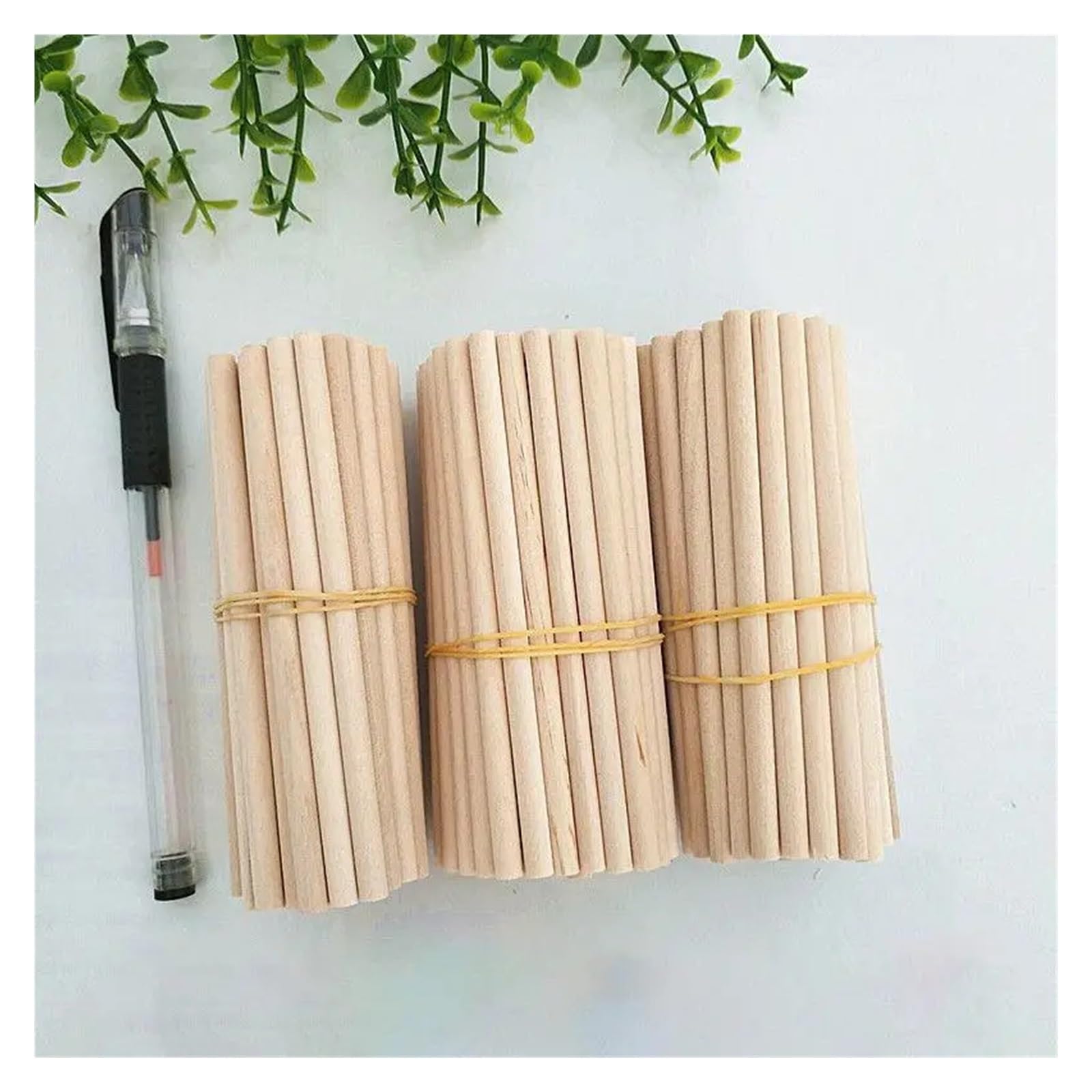 Drewniane pręty kołkowe, Okrągłe drewniane patyczki do majsterkowania 10-30 cm x 3-5 mm Opakowanie 25-50 szt.(10cmx3mm 50pcs)