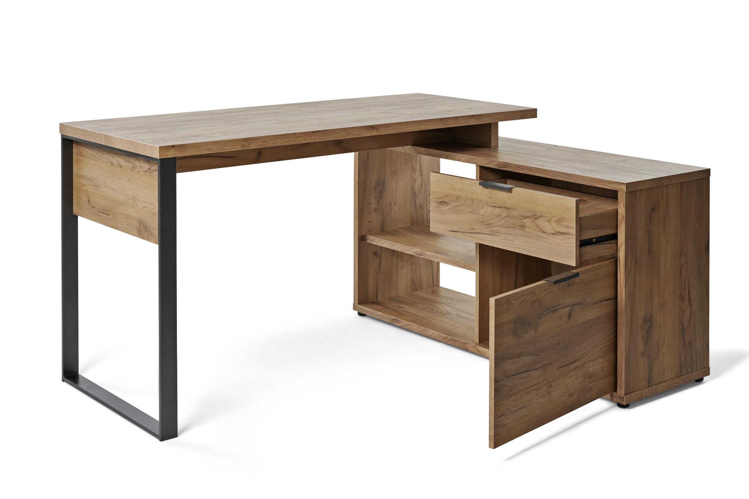 Jahnke Eckschreibtisch Loop C 150 E Kerneiche/Anthrazit