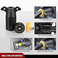 Vista 100 de Nilight Adaptador de remolque de hoja plana de 7 vías a 4 vías, carcasa de nailon resistente a prueba de agua, conector de cableado de 7 pines a 4