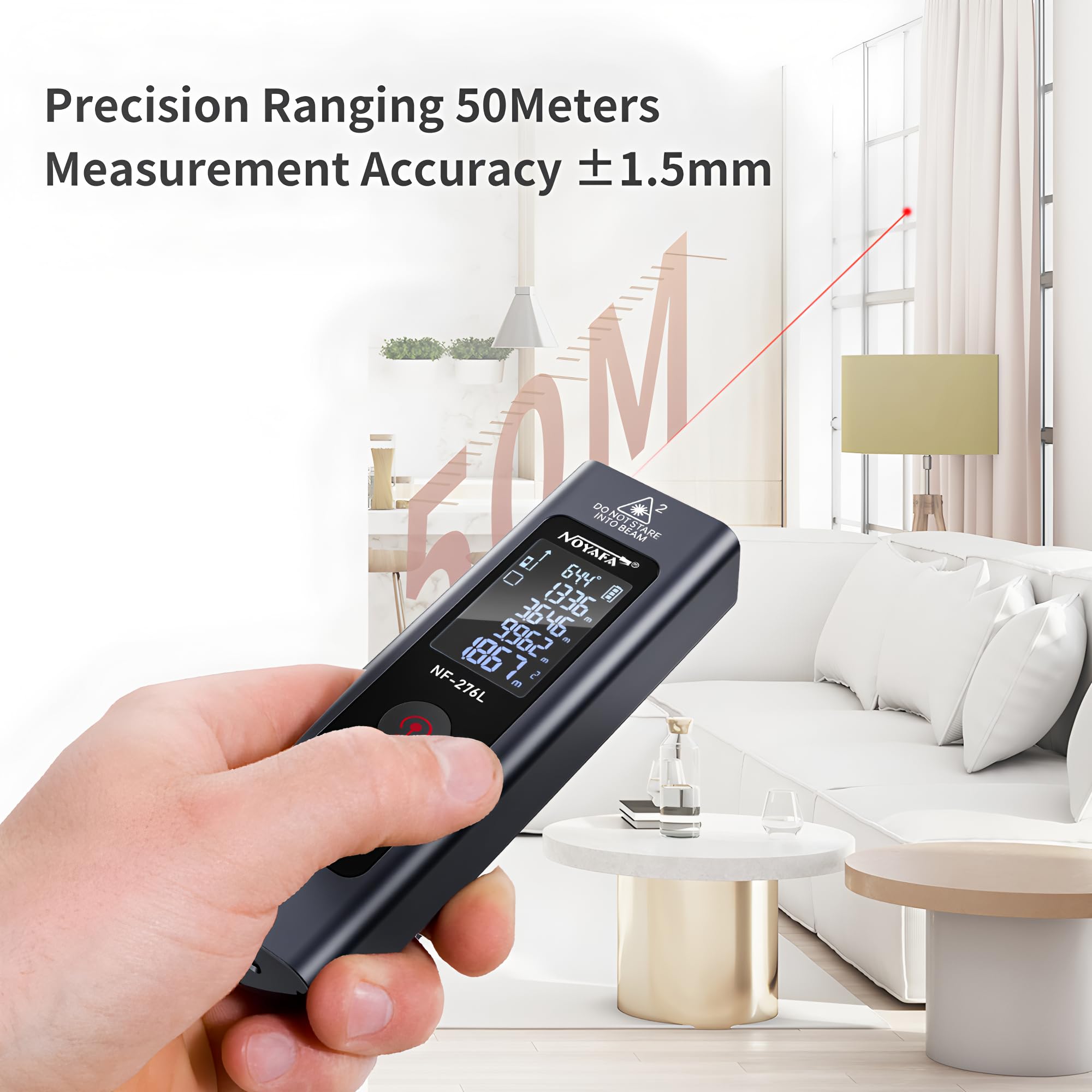 Mini télémètre laser NF-276L 50m, instrument de mesure électronique, règle de mesure, ruban de mesure pour niveau, outil de test