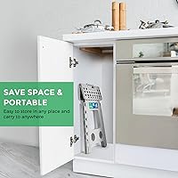 Vista 128 de Dyforce Taburete plegable de 13 pulgadas, taburetes resistentes para adultos y niños, taburetes de pie compactos, taburete plegable ligero