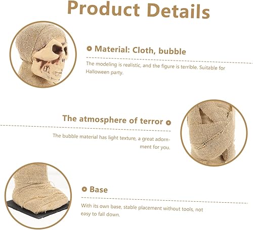 Miniatura 3 de IMIKEYA Estatua de cadáver Tutankamón, 1 unidad, momia de Halloween, cuerpo humano, tela del antiguo Egipto, adorno de Halloween para decoración del