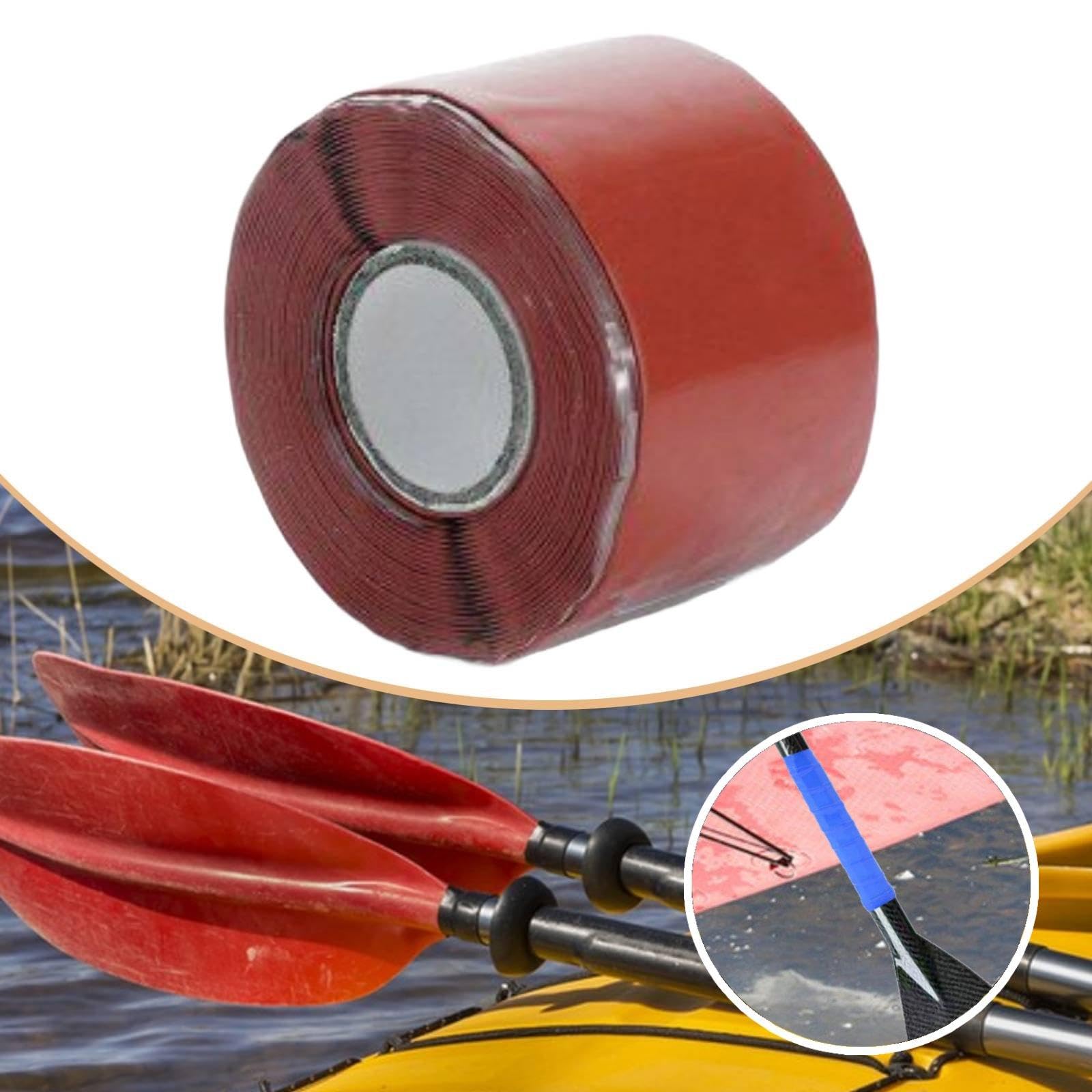 Nastro Antiscivolo per Pagaia Da Kayak, Accessori per Il Canottaggio, Nastro Antiscivolo Resistente Al Sudore, Protezione Dall'acqua per Fitness, Rosso