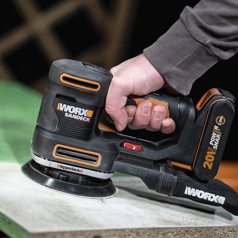 WORX Lijadora 5 en 1 Sandeck 20v Máx. | PowerShare | WX820.9 | Sin batería ni cargador | 5 funciones con cambio fácil | Velocidad variable | Diseño ergonómico | Hyperlock y Micro filtro DustStop