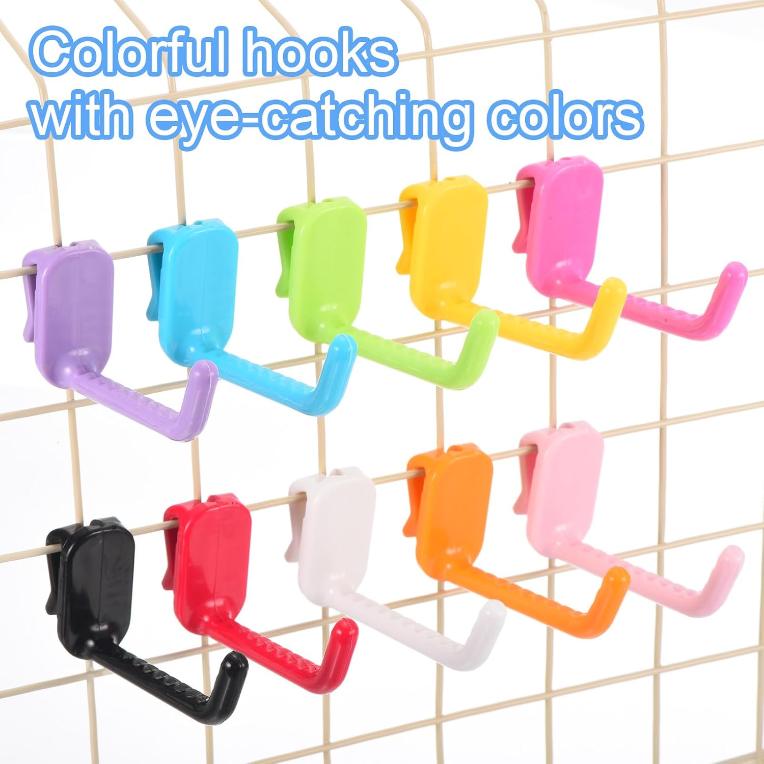 uxcell 10 Grid Wall Hooks, 3 Inch Grid Wall Panel Plastic Utility Hook, Shelf Hooks for Garage Store Warehouse Shop Home Hanging, Red image 4